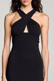 Shalter Halter Cut Out Długa Sukienka Wizytowa