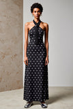 Halter Polka Dots sukienka dla gości weselnych