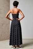 Halter Polka Dots sukienka dla gości weselnych