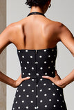 Halter Polka Dots sukienka dla gości weselnych