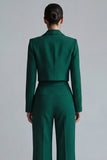 Ciemnozielone damskie garnitury robocze z klapą z jednym guzikiem