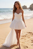 Sweetheart Ivory Miniatur A-line mini sukienka
