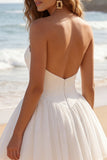 Sweetheart Ivory Miniatur A-line mini sukienka